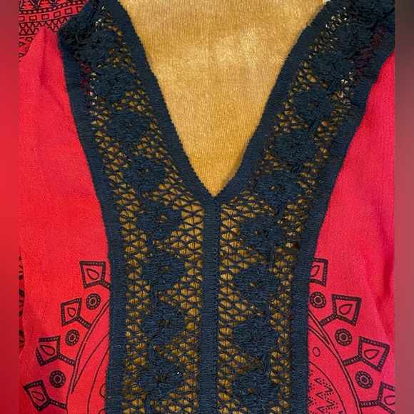 Earthbound Trading Co Red Caftan Dress, size XL - Picture 3 of 10